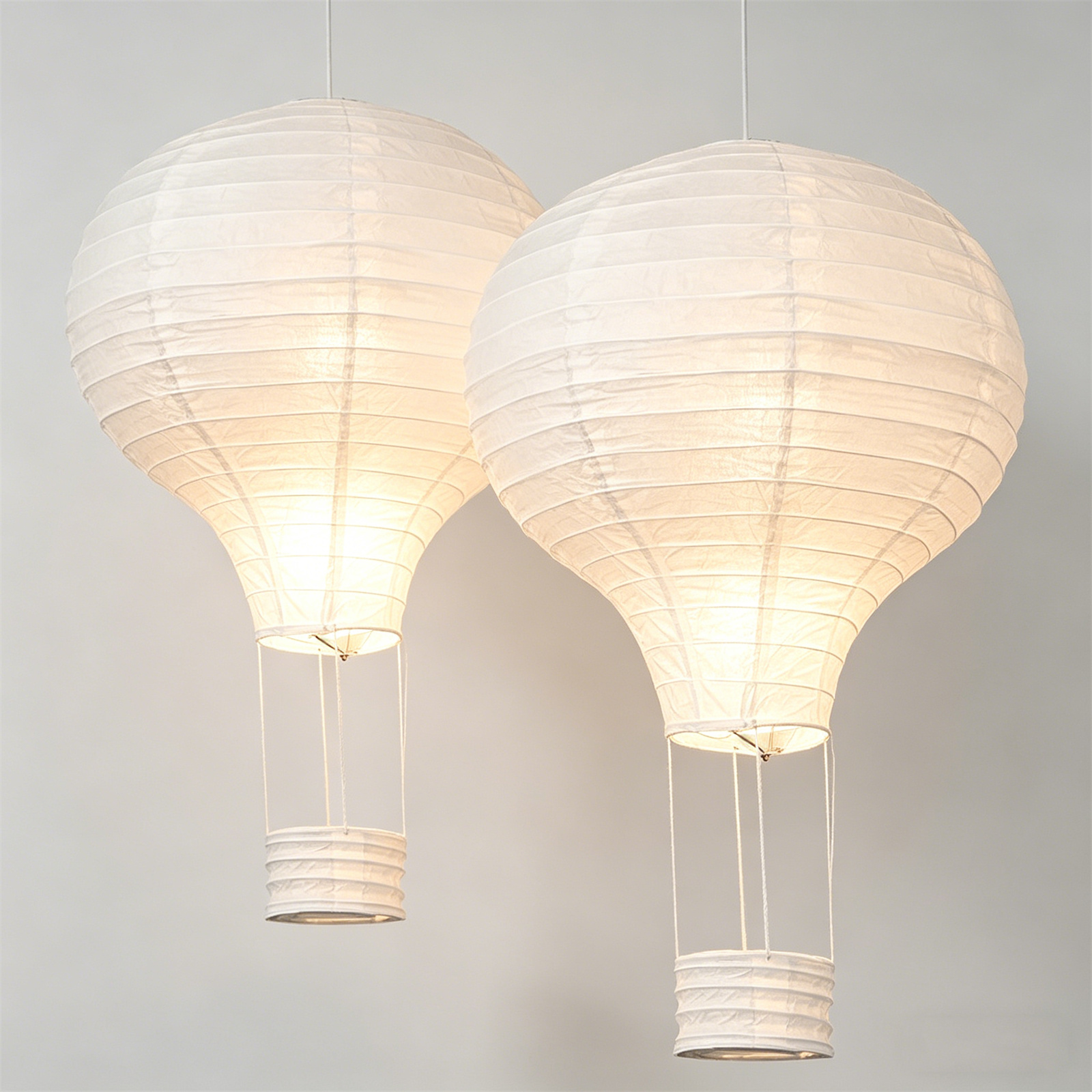 Baby Nursery Lampshade - 2Pcs 16‘’ White Hot Air Balloon