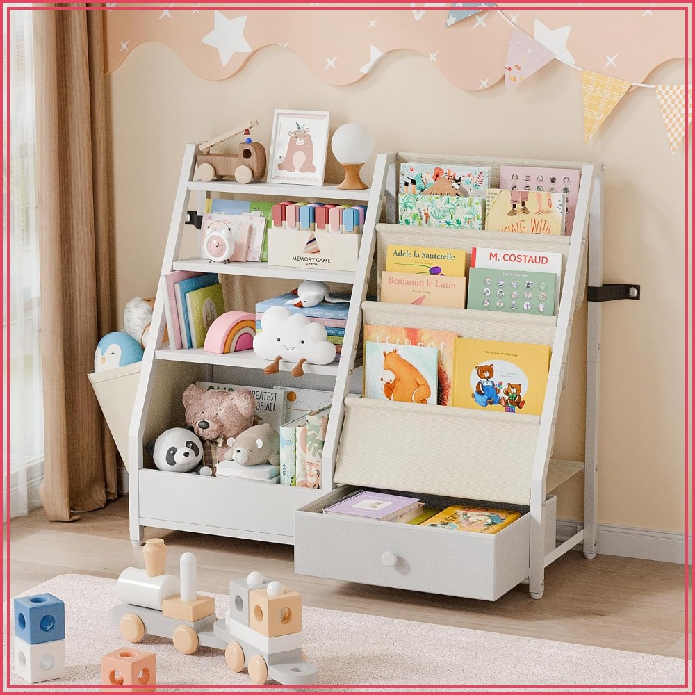Baby Nursery Bookcase - Kids Bookshelf and Toy Storage -