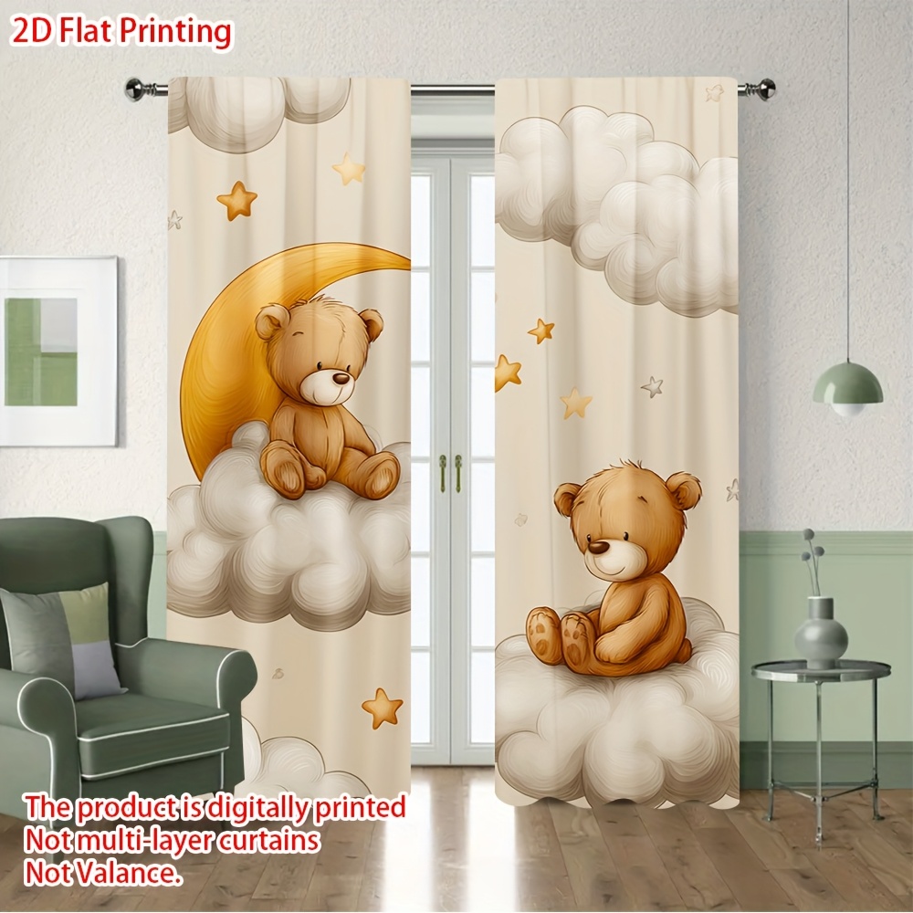 Baby Nursery Curtains - Cartoon Teddy Bear Curtain, Cute Bear
