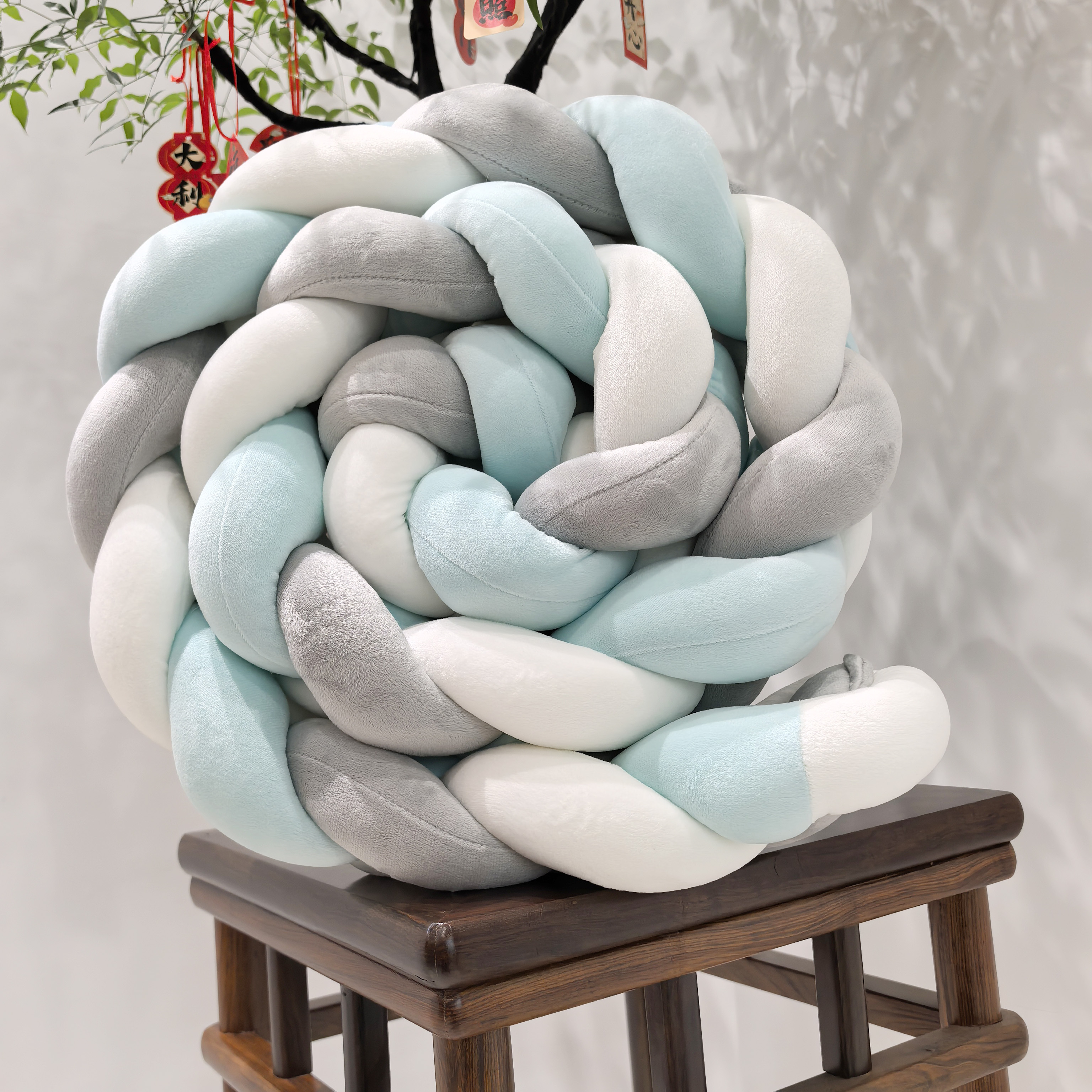Baby Nursery Glider - 1M/2M/3M/4M Baby Bumper Bed Braid Knot