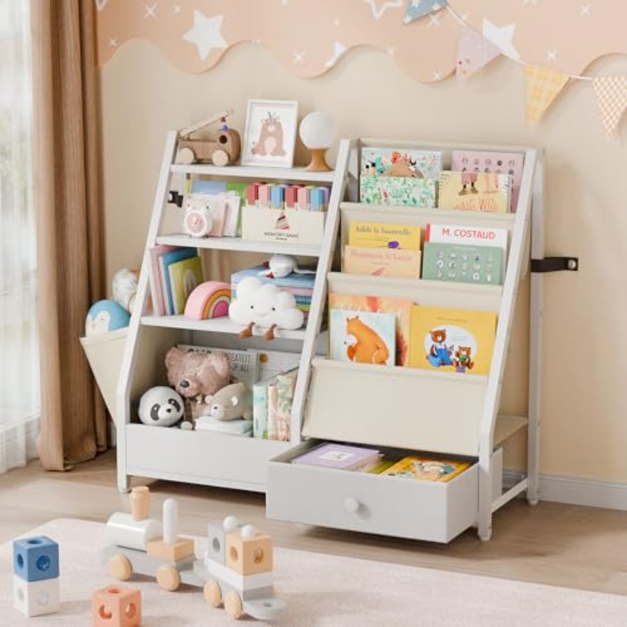 Baby Nursery Bookcase - Bookshelf and Toy Storage - Book