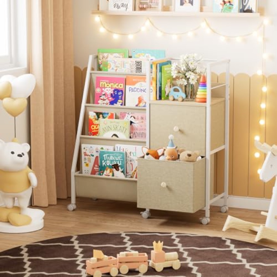 Baby Nursery Bookcase - Book Shelf for Rooms Toddler Bookshelf