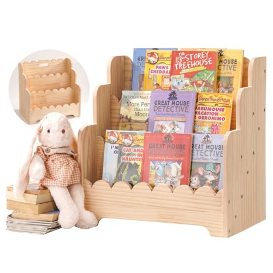 Baby Nursery Bookcase - Bookshelf Storage 3-Tier Book Case for