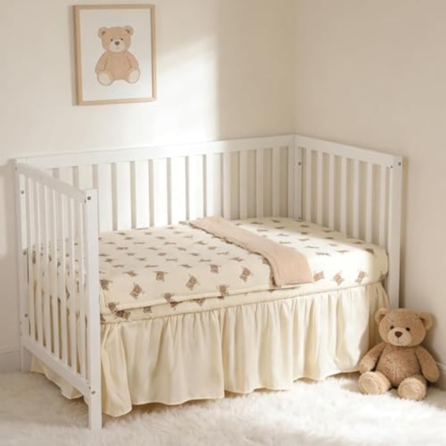 Baby Girl Nursery Quilt - Organic Cotton Muslin Baby Crib Bedding