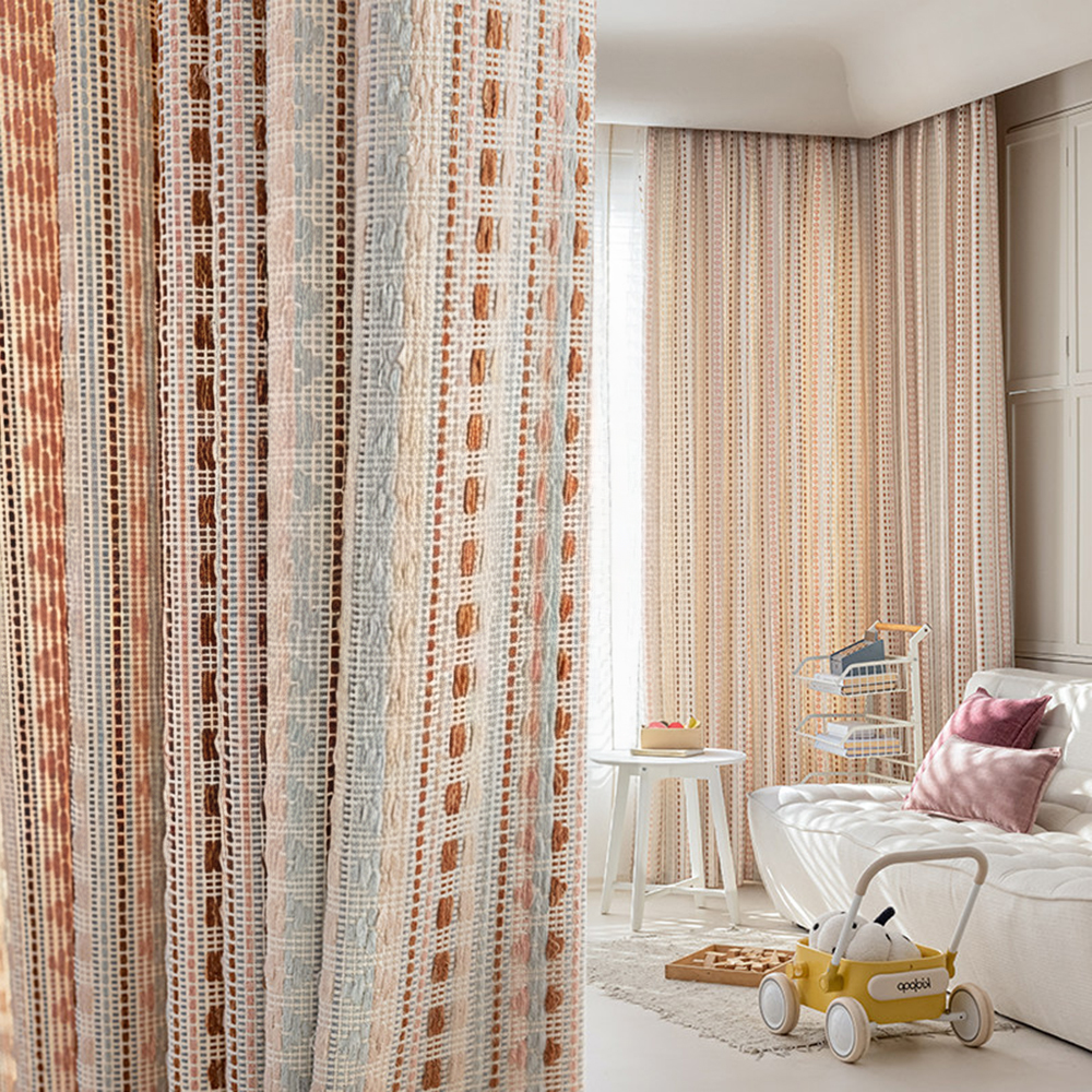 Baby Nursery Curtains - Trendy Cotton Linen Blend Curtain, French