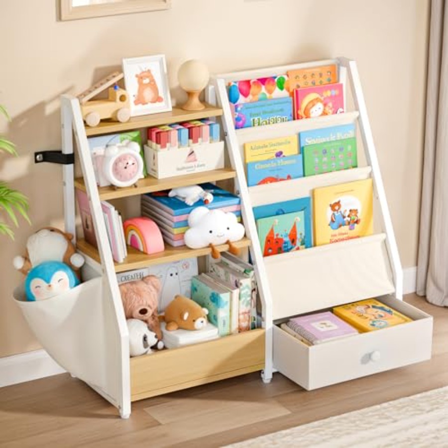 Baby Nursery Bookcase - Bookshelf and Toy Storage - Book