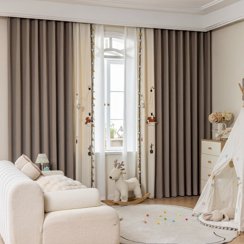 Cat Star Cartoon Embroidery Cu - Baby Nursery Curtains ulasan dan harga