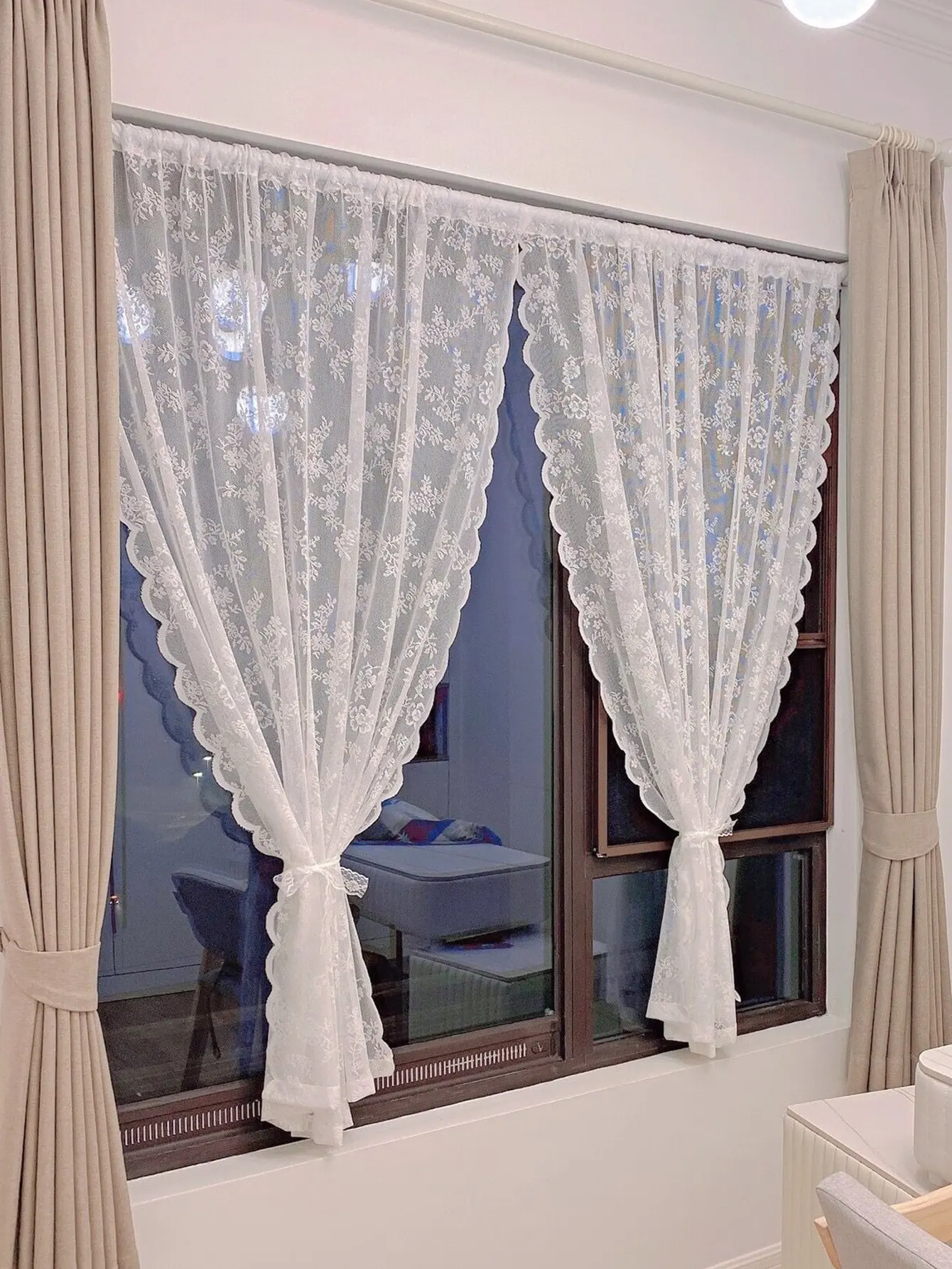 Floral Lace Sheer Curtains for - Baby Nursery Curtains ulasan dan harga