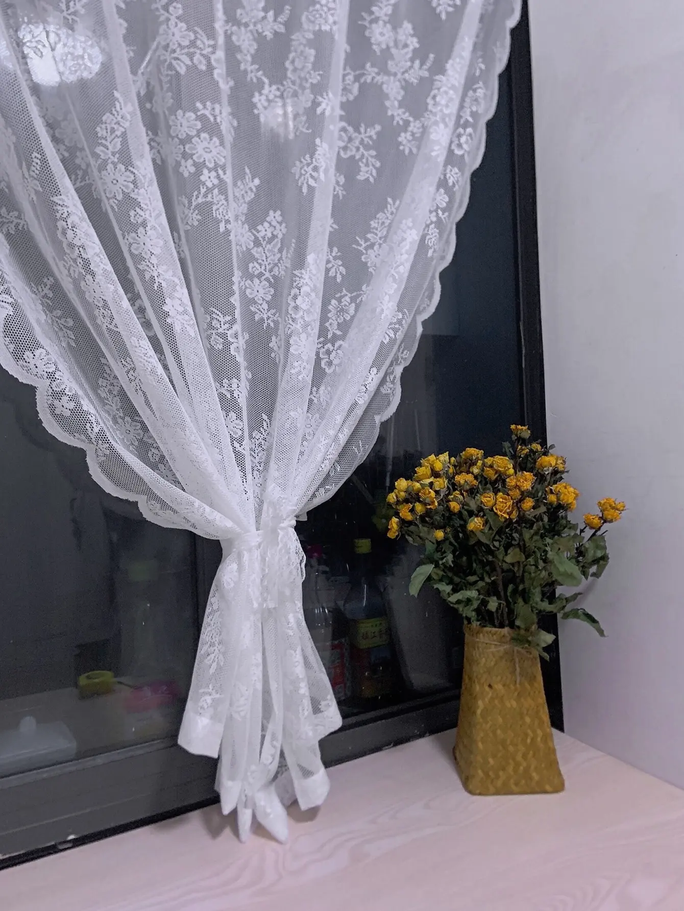 Floral Lace Sheer Curtains for - Baby Nursery Curtains ulasan dan harga