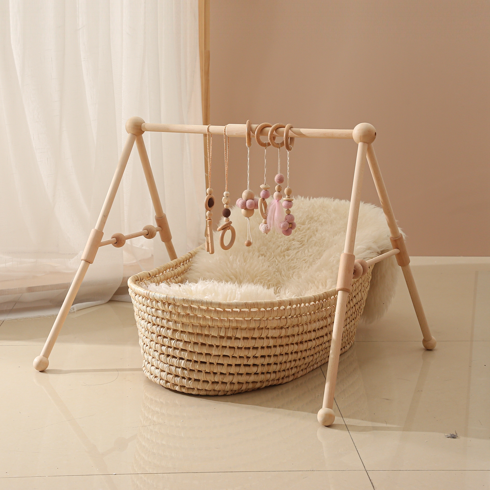 Baby Wooden Toys Play Gym Ordi - Baby Nursery Nurse ulasan dan harga