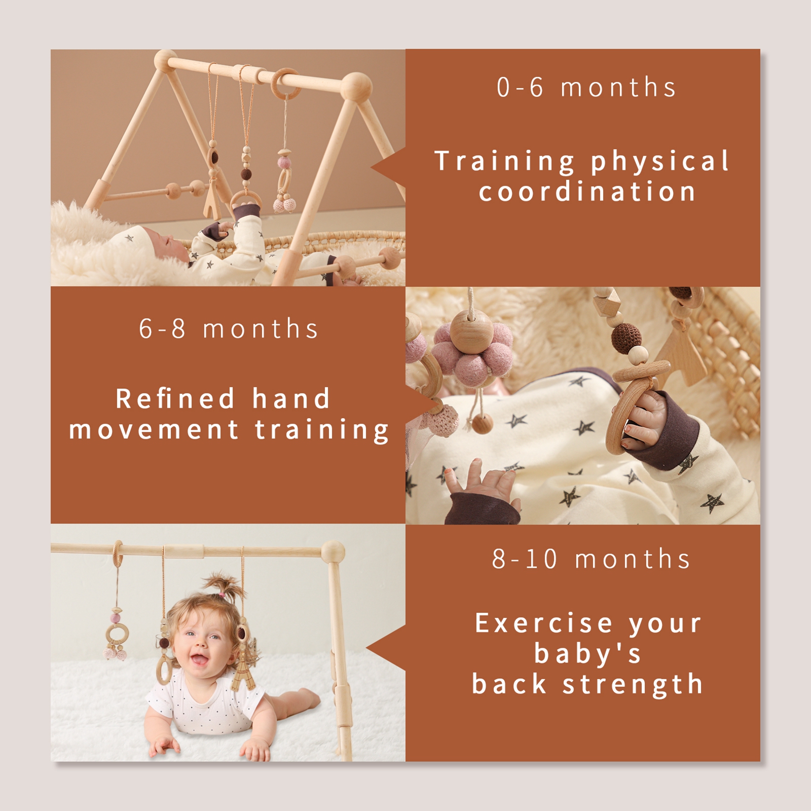 Baby Wooden Toys Play Gym Ordi - Baby Nursery Nurse ulasan dan harga