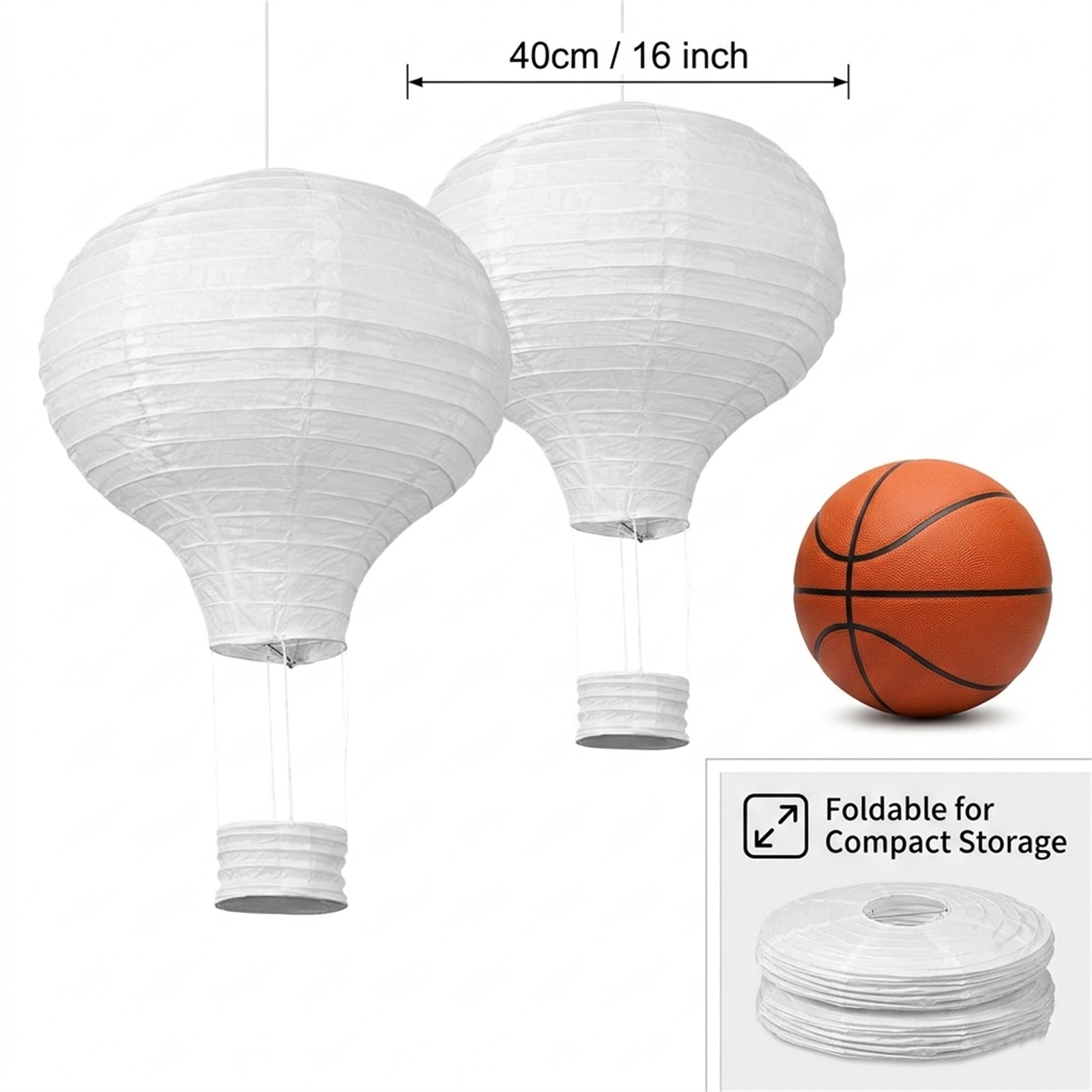 2Pcs 16‘’ White Hot Air Balloo - Baby Nursery Lampshade ulasan dan harga