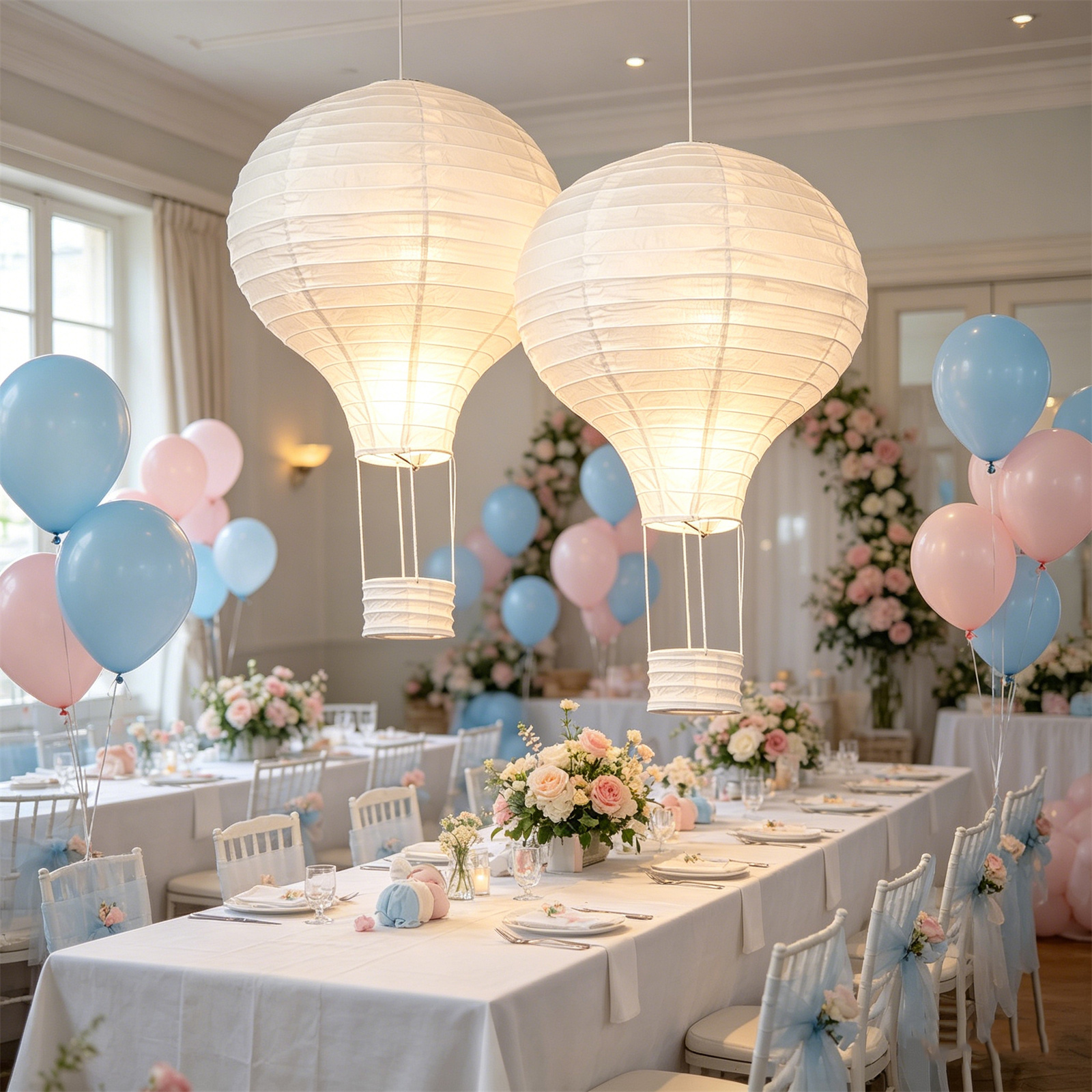 2Pcs 16‘’ White Hot Air Balloo - Baby Nursery Lampshade ulasan dan harga