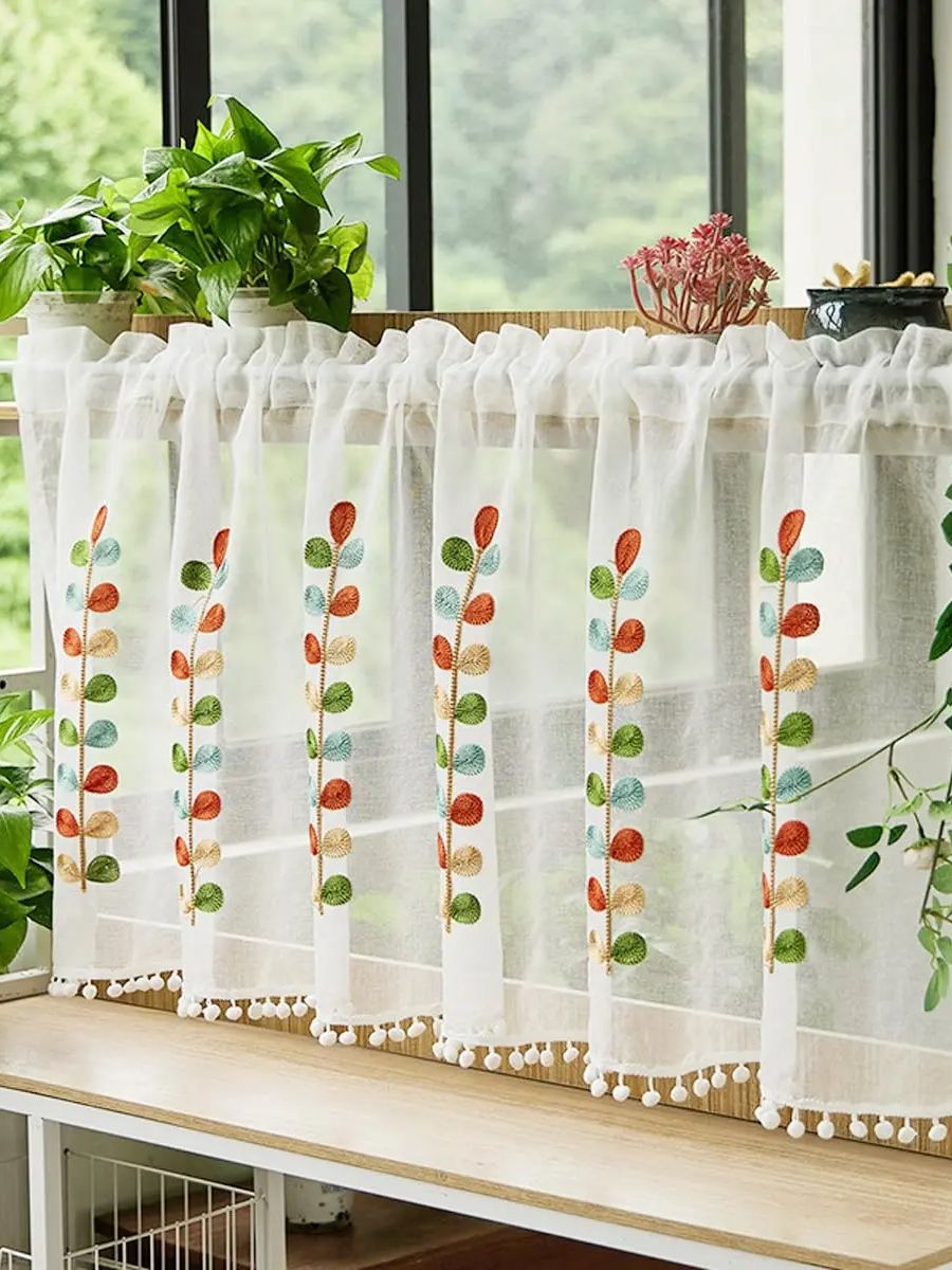 White Lace Sheer Valance Curta - Baby Nursery Curtains ulasan dan harga