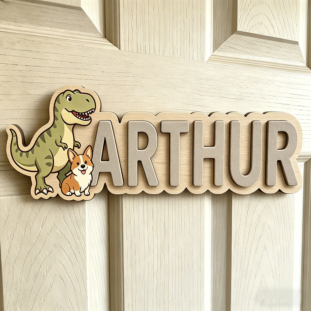 Whimsical Dinosaur & Puppy Cus - Baby Nursery Neutral ulasan dan harga