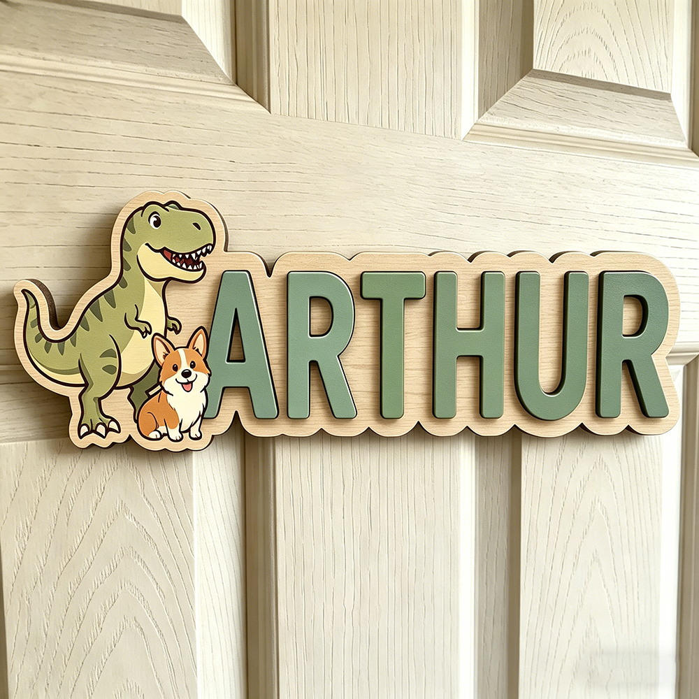 Whimsical Dinosaur & Puppy Cus - Baby Nursery Neutral ulasan dan harga