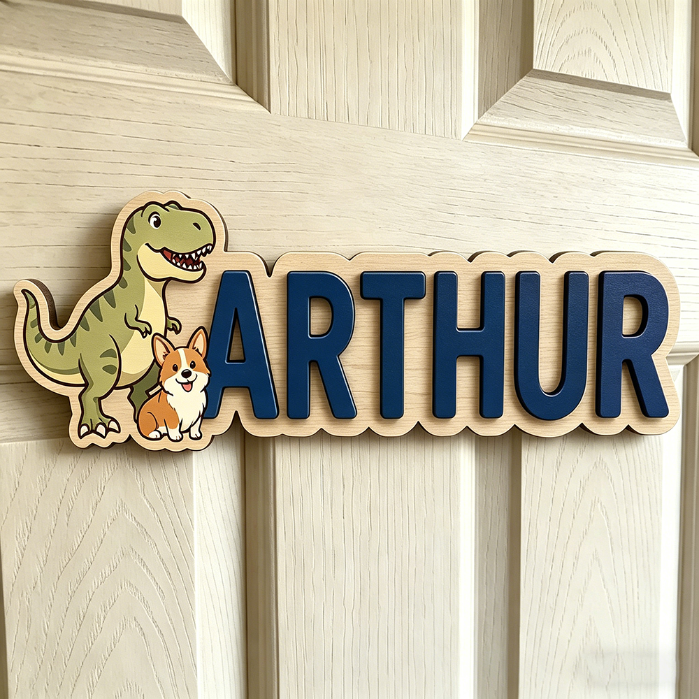 Whimsical Dinosaur & Puppy Cus - Baby Nursery Neutral ulasan dan harga