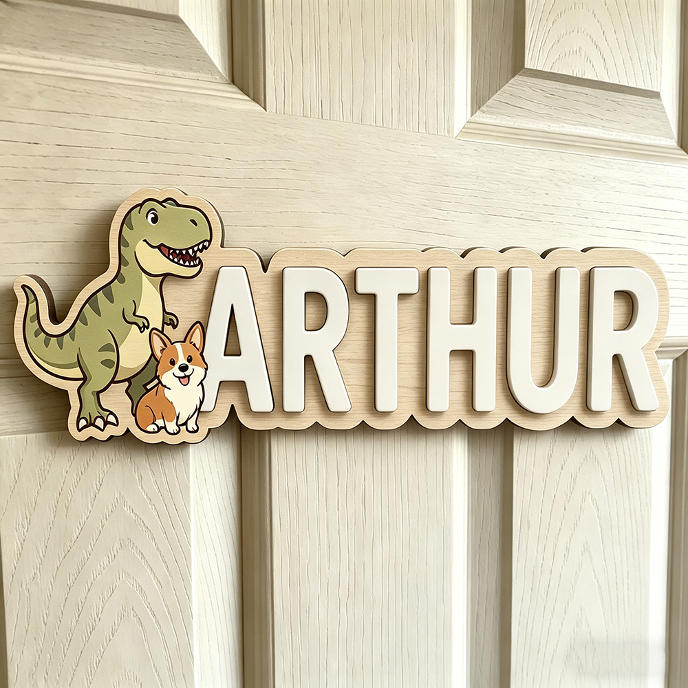 Whimsical Dinosaur & Puppy Cus - Baby Nursery Neutral ulasan dan harga