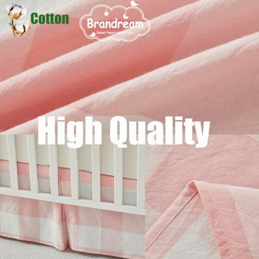 Crib Skirt Gingham Tailored Ba - Baby Nursery Neutral ulasan dan harga