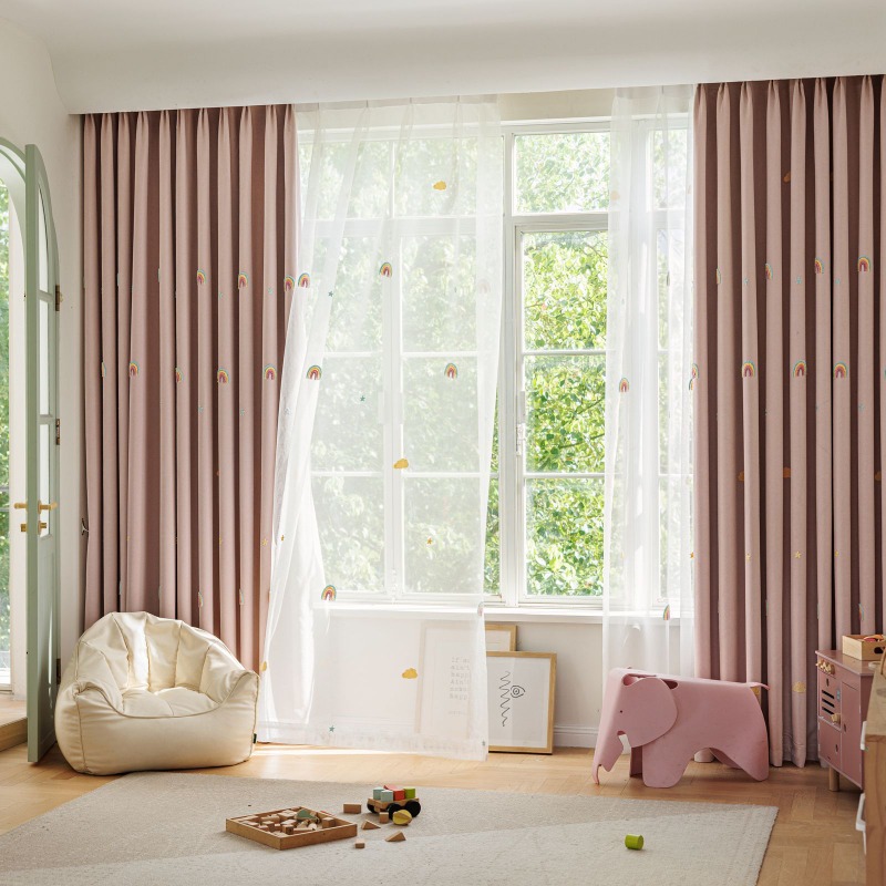 Colorful Rainbow Chenille Chil - Baby Nursery Curtains ulasan dan harga