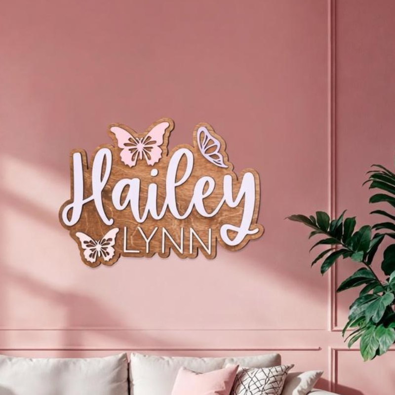 Personalized Butterfly Accent  - Baby Nursery Accent Wall ulasan dan harga