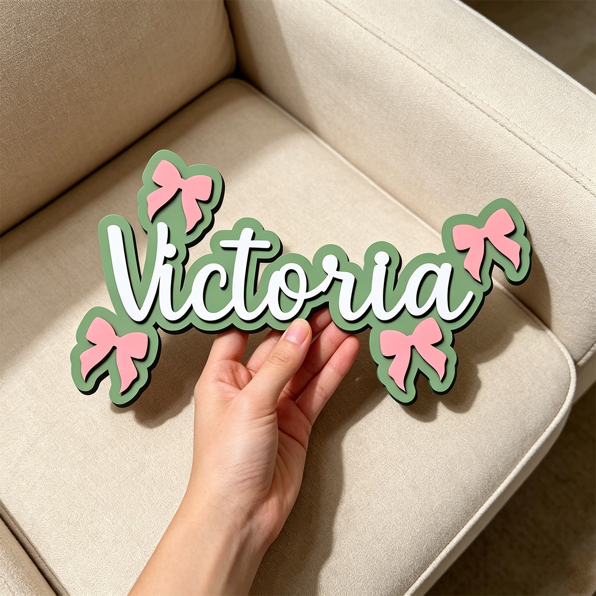 Personalized Bow Accent Wooden - Baby Nursery Accent Wall ulasan dan harga