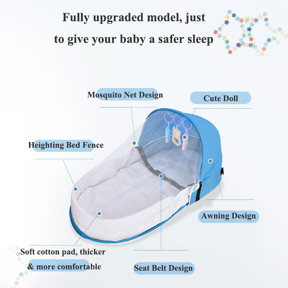 Portable Travel Baby Crib Fold - Baby Nursery Glider ulasan dan harga