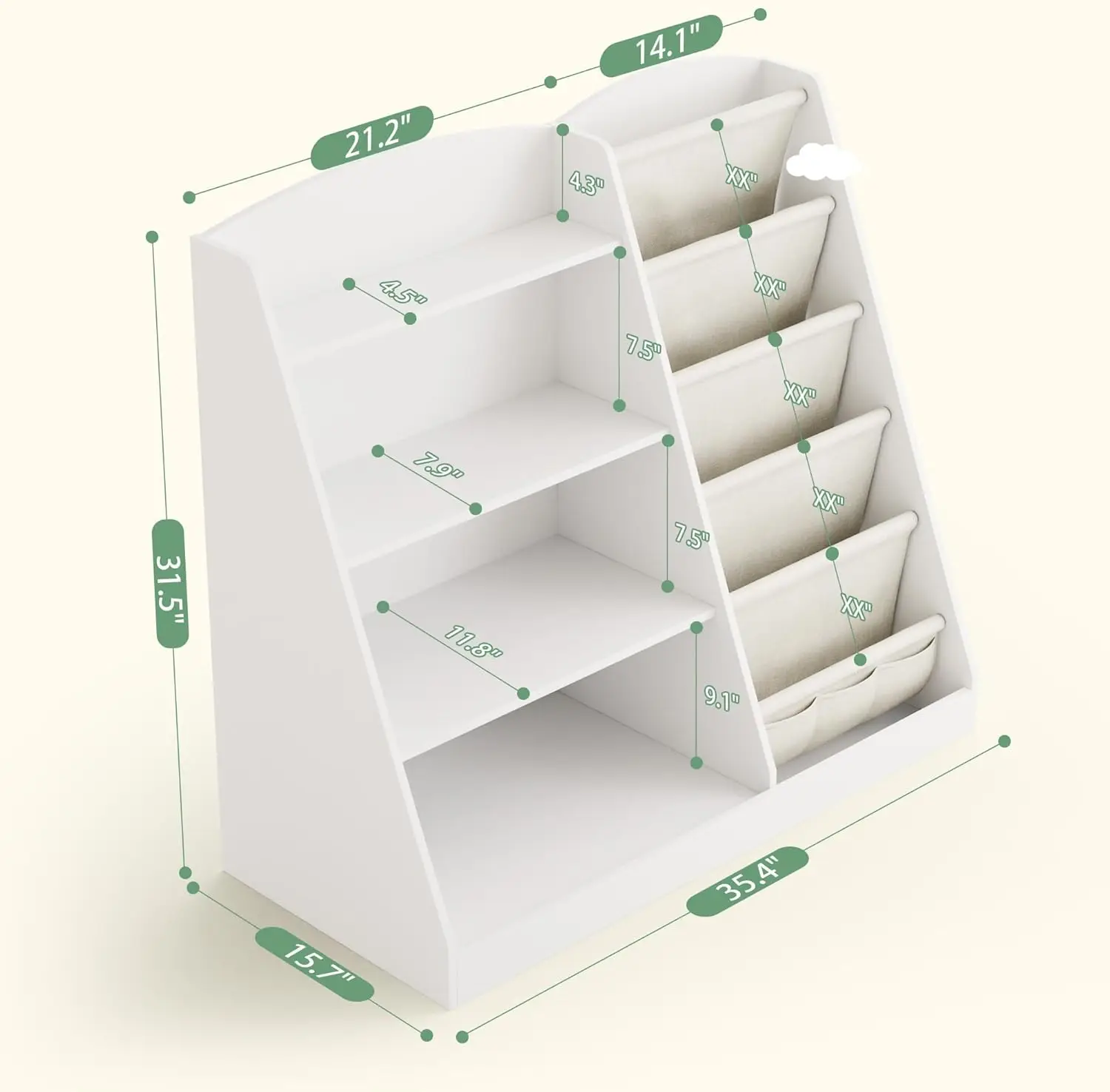 bookshelf Storage Organizer 4  - Baby Nursery Bookcase ulasan dan harga