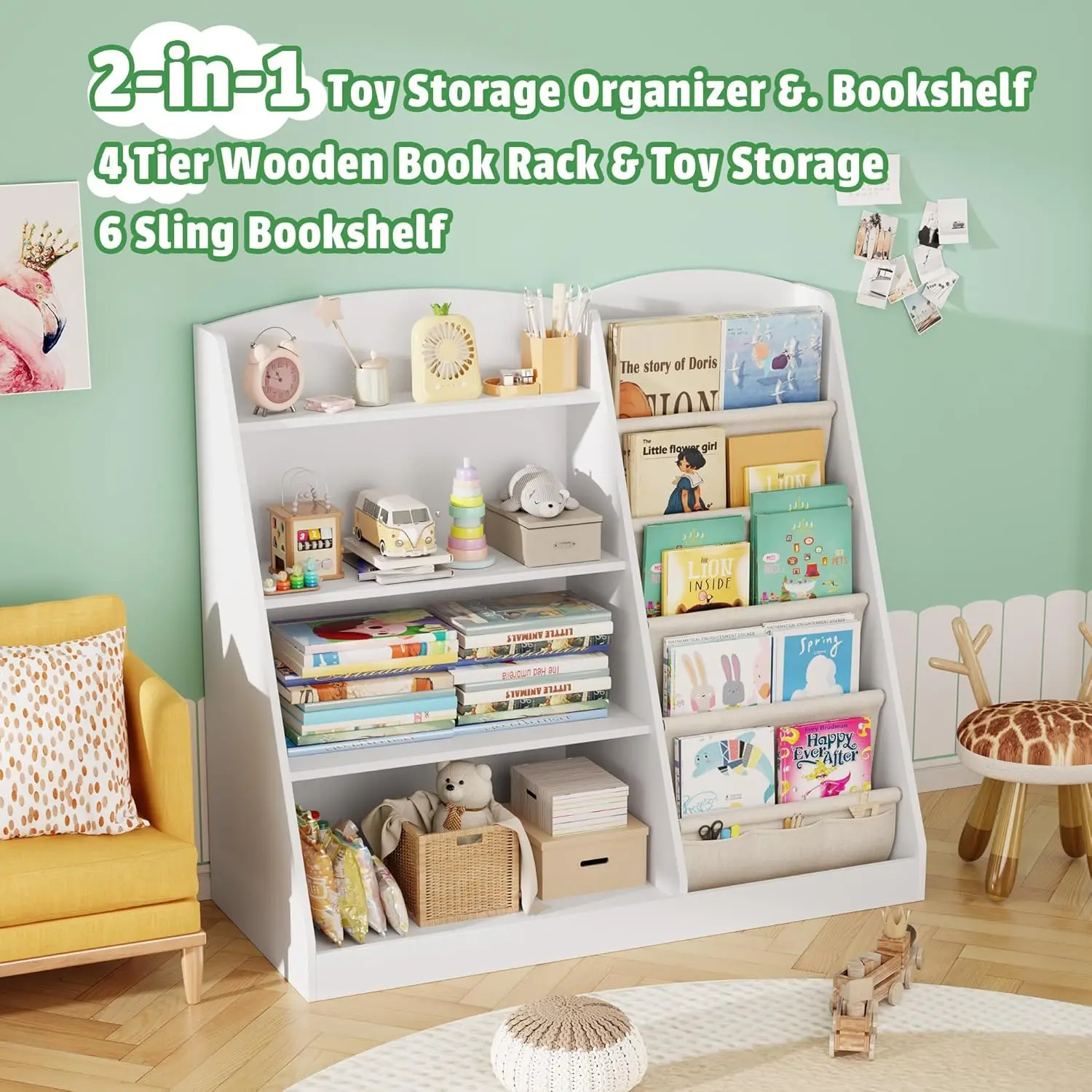 bookshelf Storage Organizer 4  - Baby Nursery Bookcase ulasan dan harga