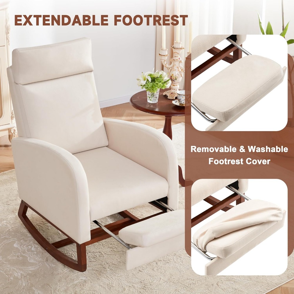 High-Back Nursery Rocking Chai - Baby Nursery Glider Chair ulasan dan harga