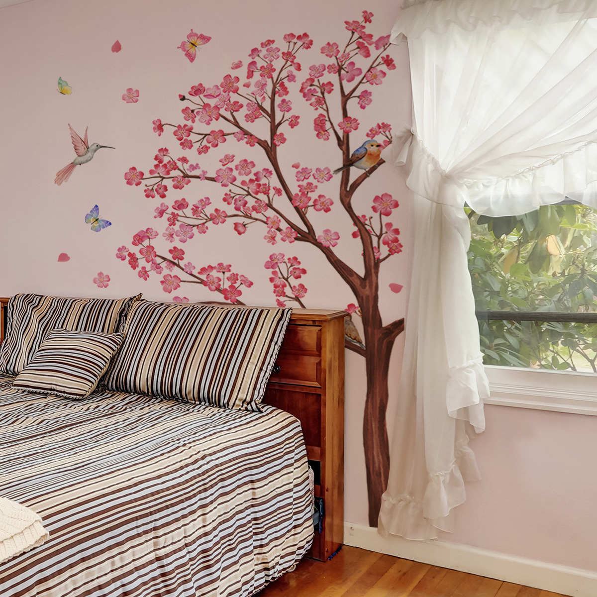 Watercolour Bird Flower Wall S - Baby Nursery Accessories ulasan dan harga