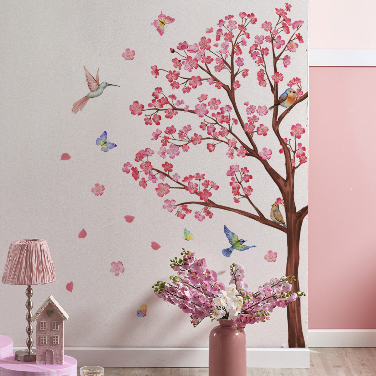 Watercolour Bird Flower Wall S - Baby Nursery Accessories ulasan dan harga