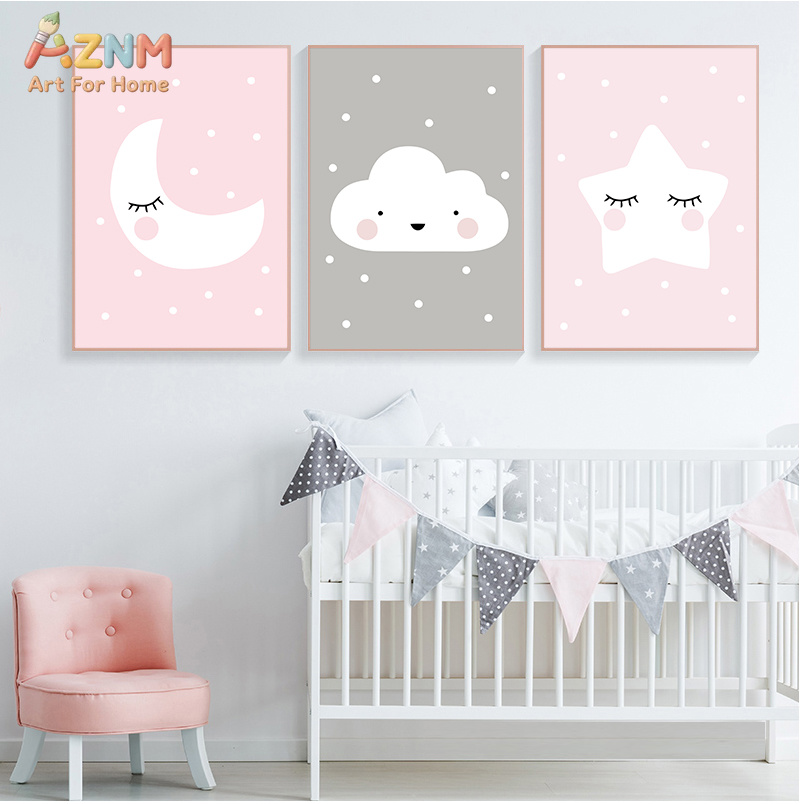 AZNM Cute Cartoon Moon Cloud S - Baby Nursery Neutral ulasan dan harga