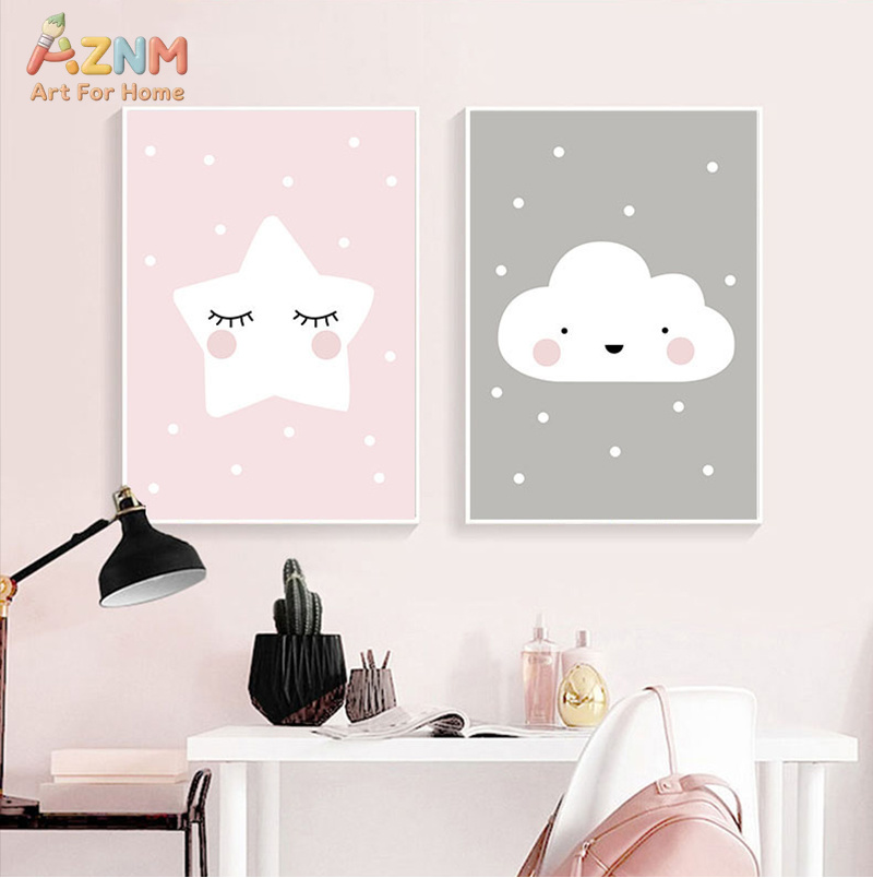 AZNM Cute Cartoon Moon Cloud S - Baby Nursery Neutral ulasan dan harga