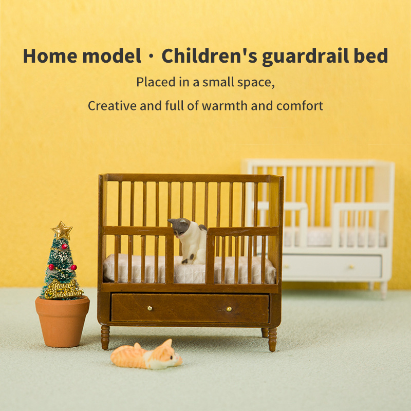 1:12 Miniature White Wood Baby - Baby Nursery Accessories ulasan dan harga