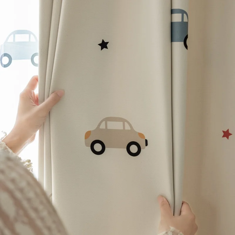 Cartoon Cute Print Car Pattern - Baby Nursery Curtains ulasan dan harga