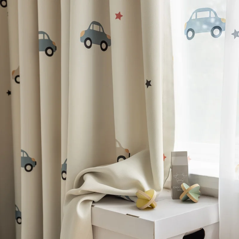 Cartoon Cute Print Car Pattern - Baby Nursery Curtains ulasan dan harga