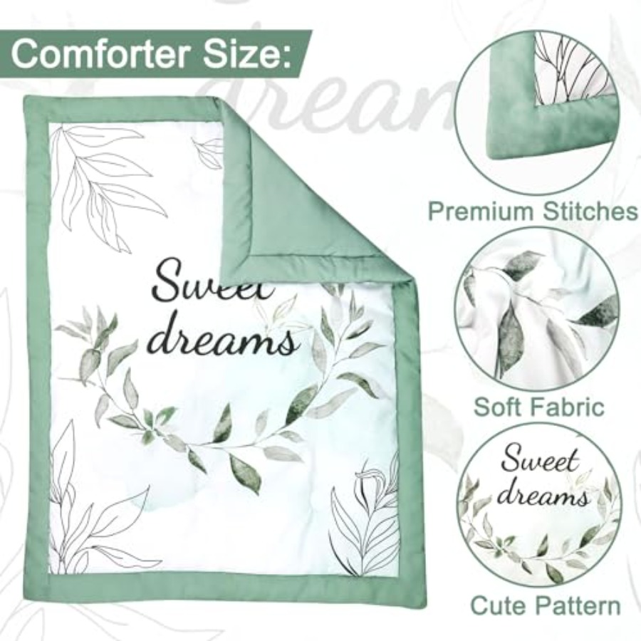 Green Crib Bedding Set 4-Piece - Baby Nursery Neutral ulasan dan harga