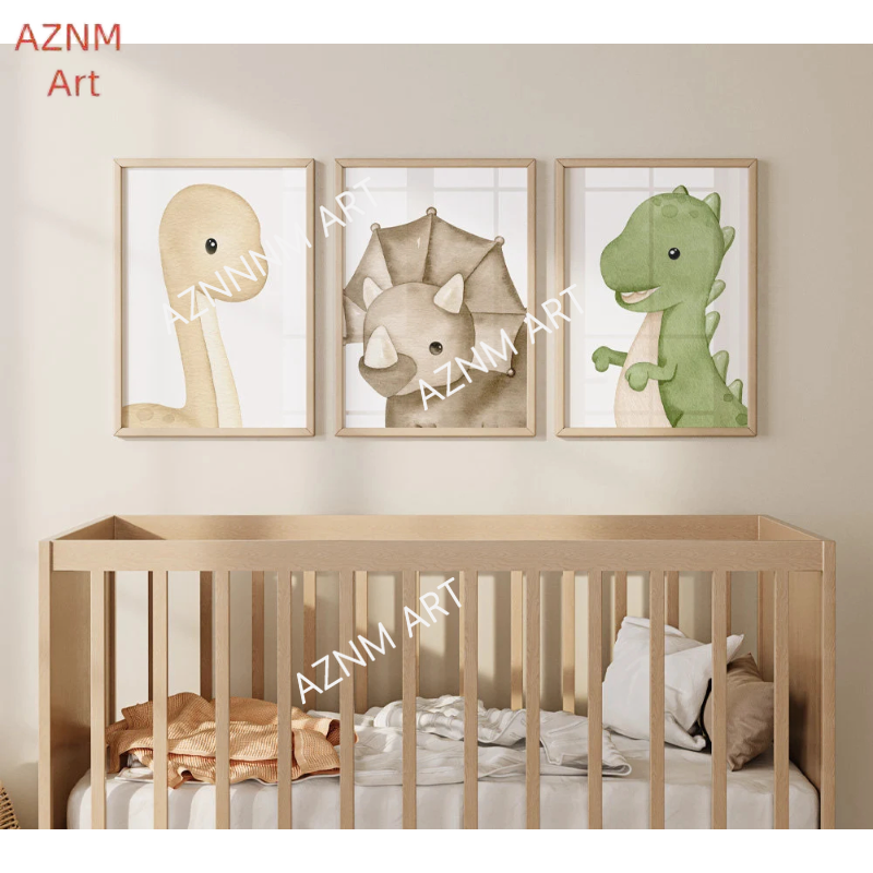 1/3Pcs Dinosaurs prints, neutr - Baby Nursery Neutral ulasan dan harga