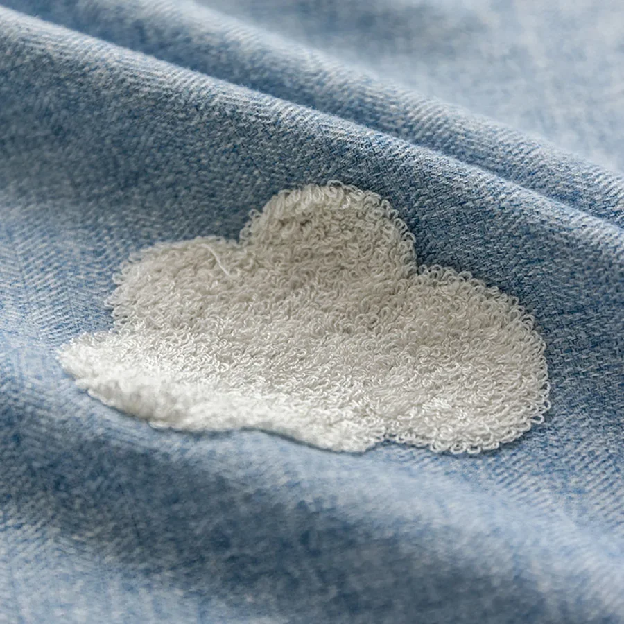 Embroidered Cloud Blue Curtain - Baby Nursery Curtains ulasan dan harga