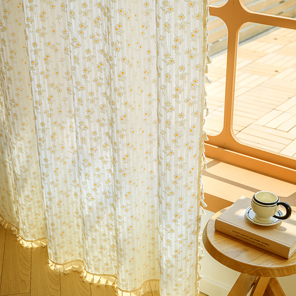 Korean Cotton Daisy Curtains R - Baby Nursery Curtains ulasan dan harga