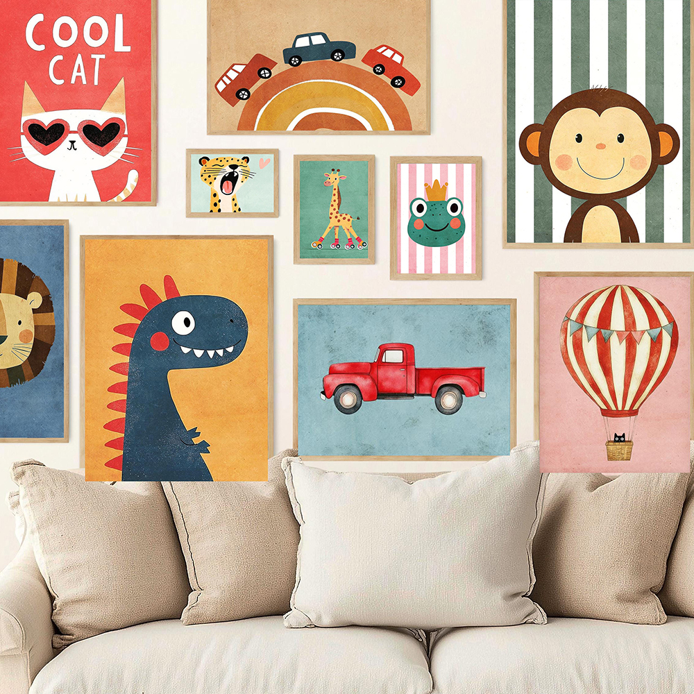 Funny Animals Tiger Lion Frog  - Baby Nursery Neutral ulasan dan harga