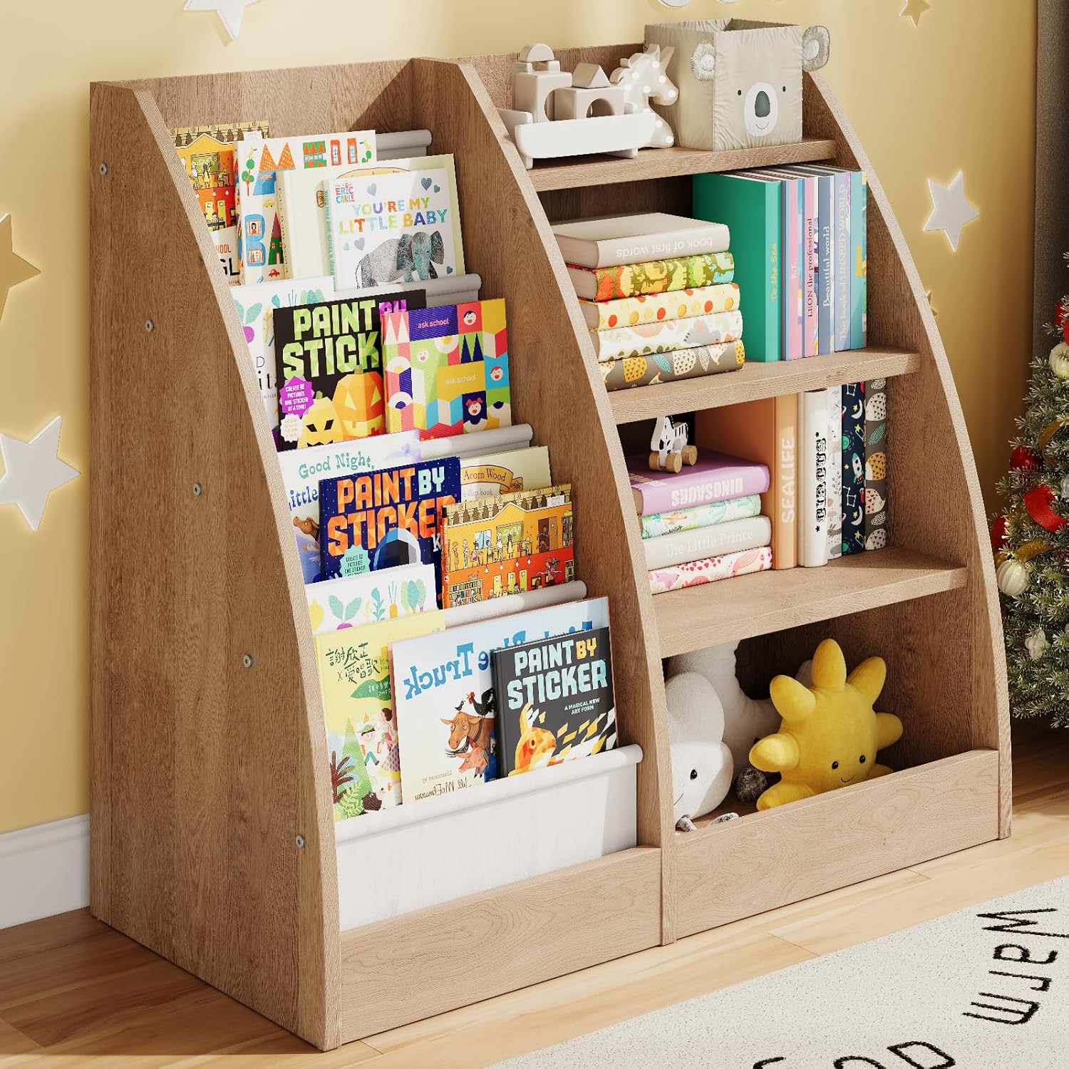 4 Tier Kids Bookshelf,4 Layer  - Baby Nursery Bookcase ulasan dan harga
