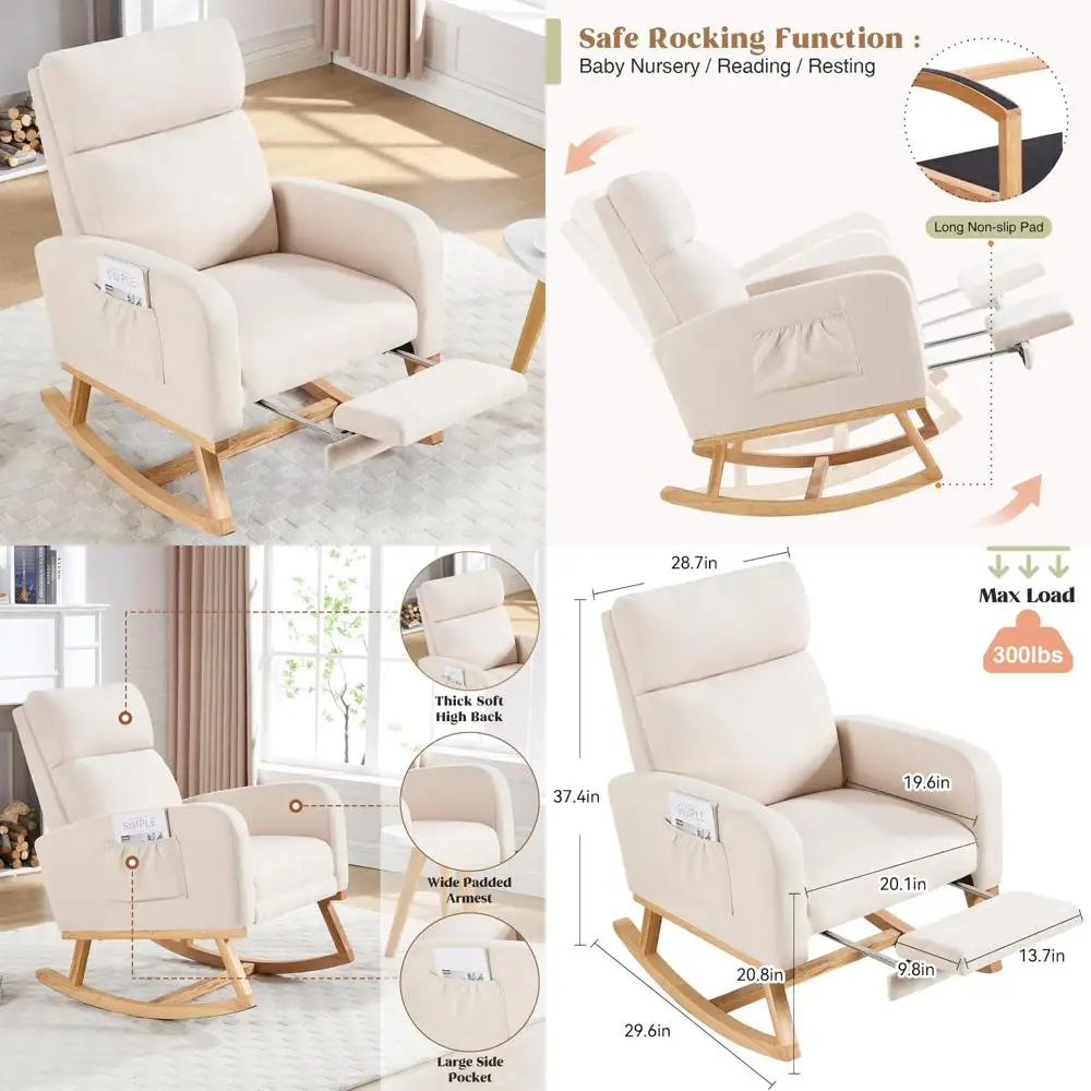 Nursing Glider Rocking Chair W - Baby Nursery Nurse ulasan dan harga