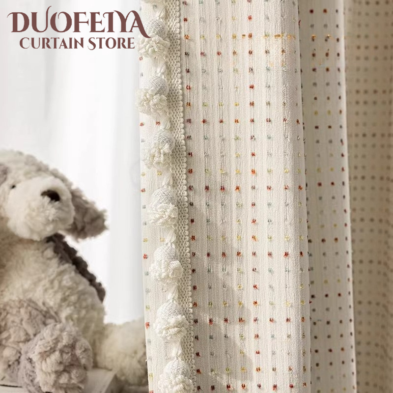 Modern Simple Cream Style Cand - Baby Nursery Curtains ulasan dan harga