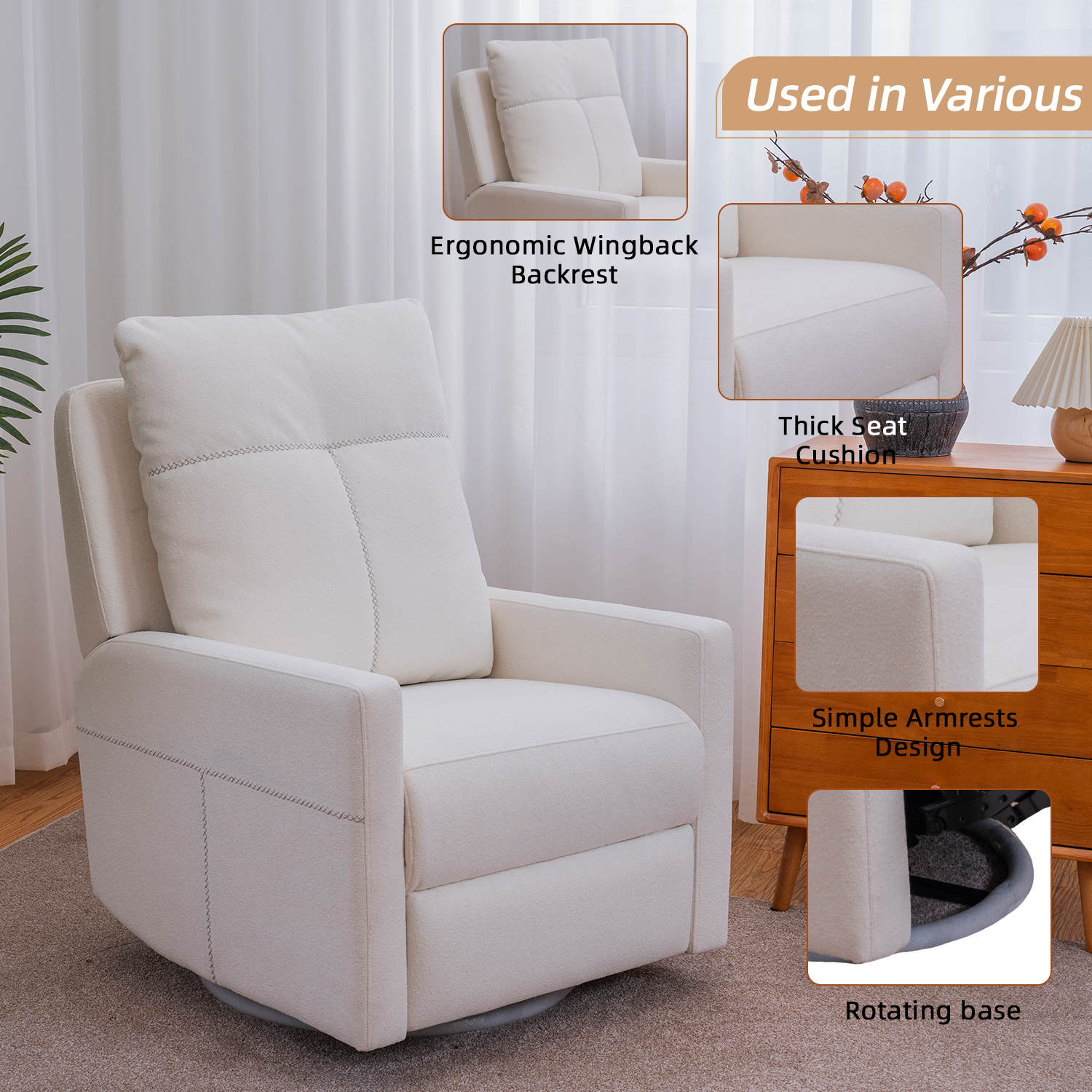 Swivel Glider Recliner Chair M - Baby Nursery Glider Chair ulasan dan harga
