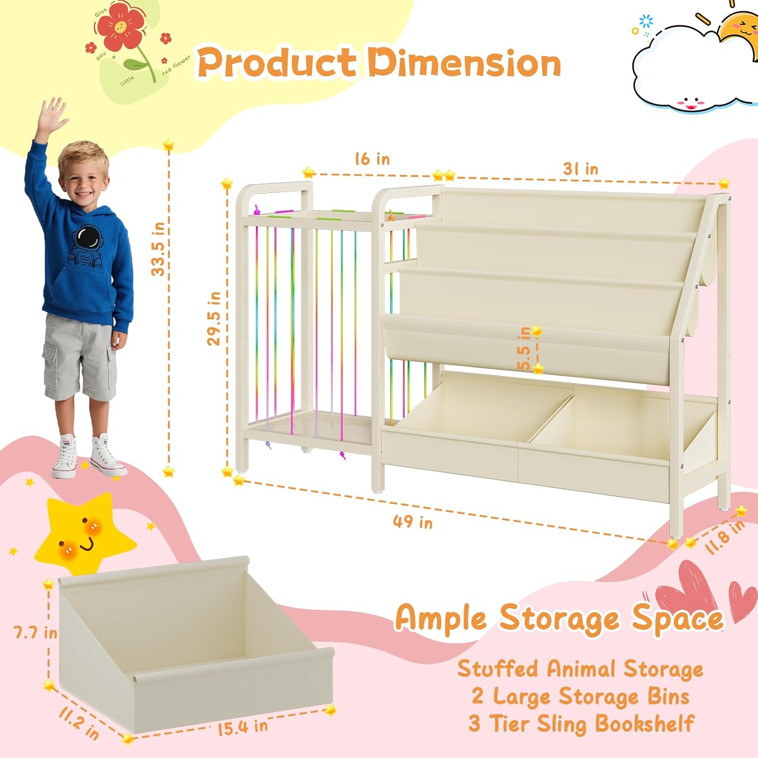 B5 Kids Bookshelf and Toy Stor - Baby Nursery Bookcase ulasan dan harga