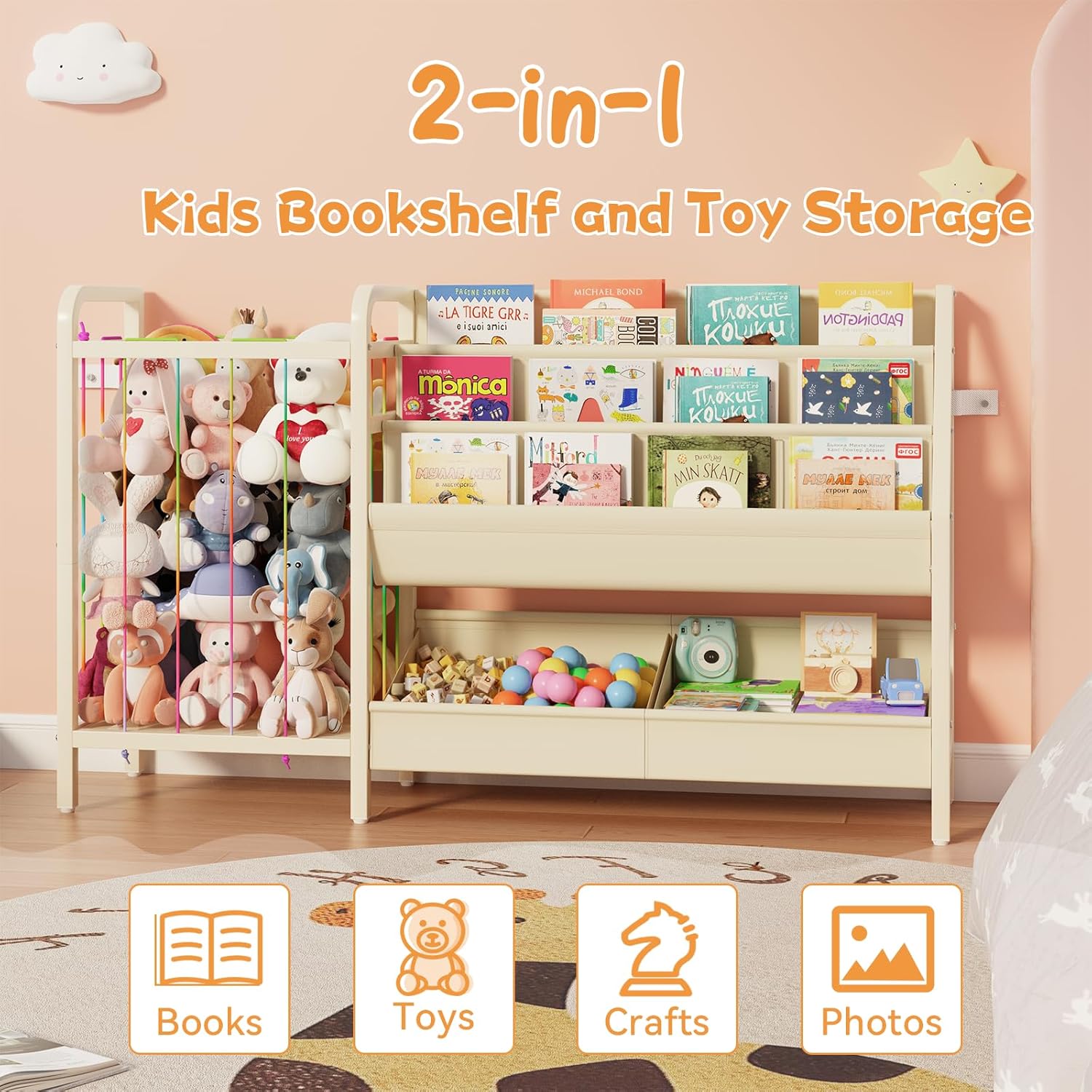 B5 Kids Bookshelf and Toy Stor - Baby Nursery Bookcase ulasan dan harga