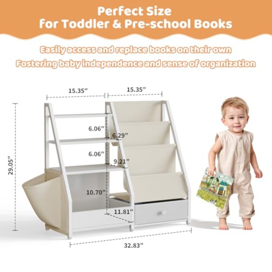 Bookshelf and Toy Storage - Bo - Baby Nursery Bookcase ulasan dan harga