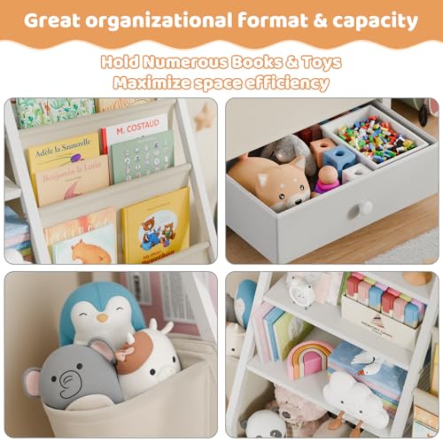 Bookshelf and Toy Storage - Bo - Baby Nursery Bookcase ulasan dan harga